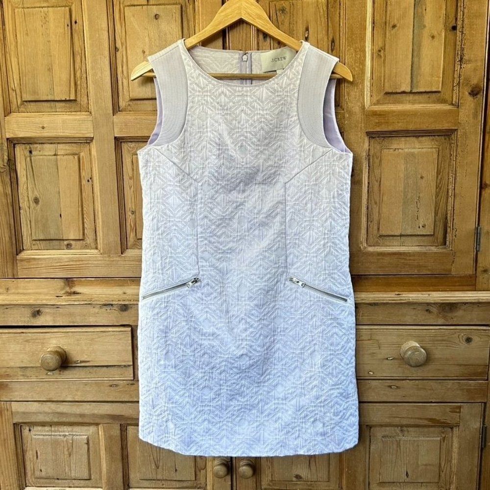J.‎ Crew Small Dress Purple Zipper Pocket Shift Jacquard Crewneck Tank